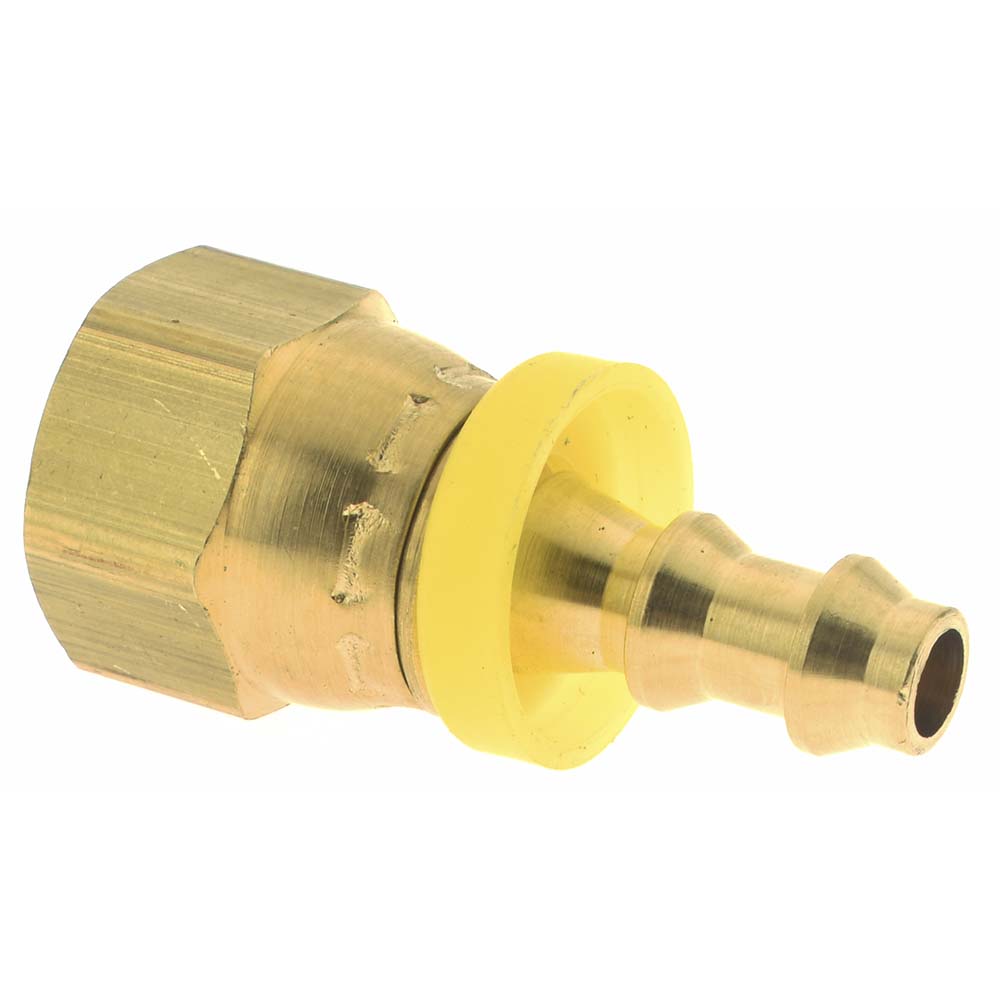 Dixon Valve & Coupling Barbed Push-On Hose Female Connector: 9/16" UNF, Brass, 1/4" Barb - 2880409C