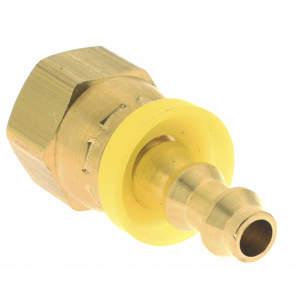 Dixon Valve & Coupling Barbed Push-On Hose Female Connector: 9/16" UNF, Brass, 1/4" Barb - 2880409C