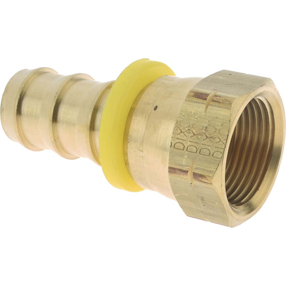 Dixon Valve & Coupling Barbed Push-On Hose Female Connector: 9/16" UNF, Brass, 1/4" Barb - 2880409C
