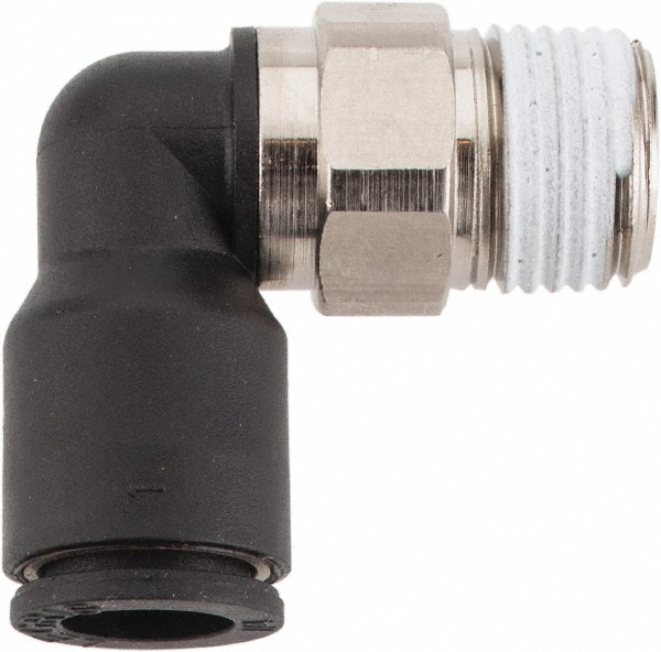 Parker Compression Tube Male Elbow: 1/8-27, 5/16" Tube OD, Tube x Compression - -11065-A
