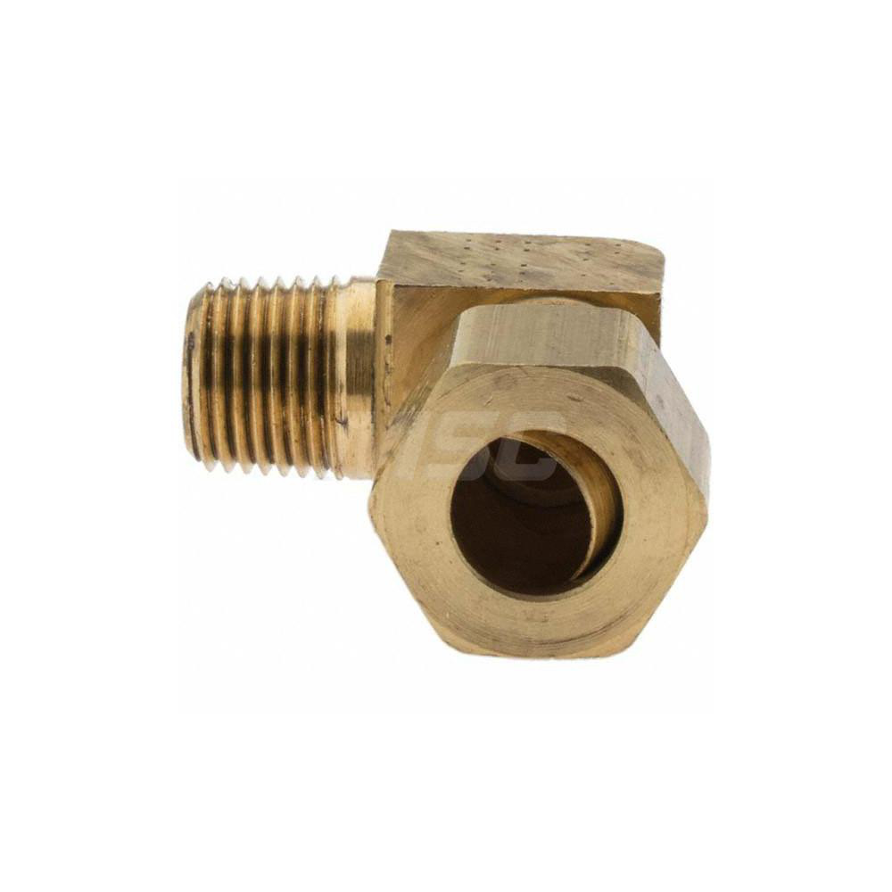 Parker Compression Tube Male Elbow: 1/8-27, 5/16" Tube OD, Tube x Compression - -11065-A