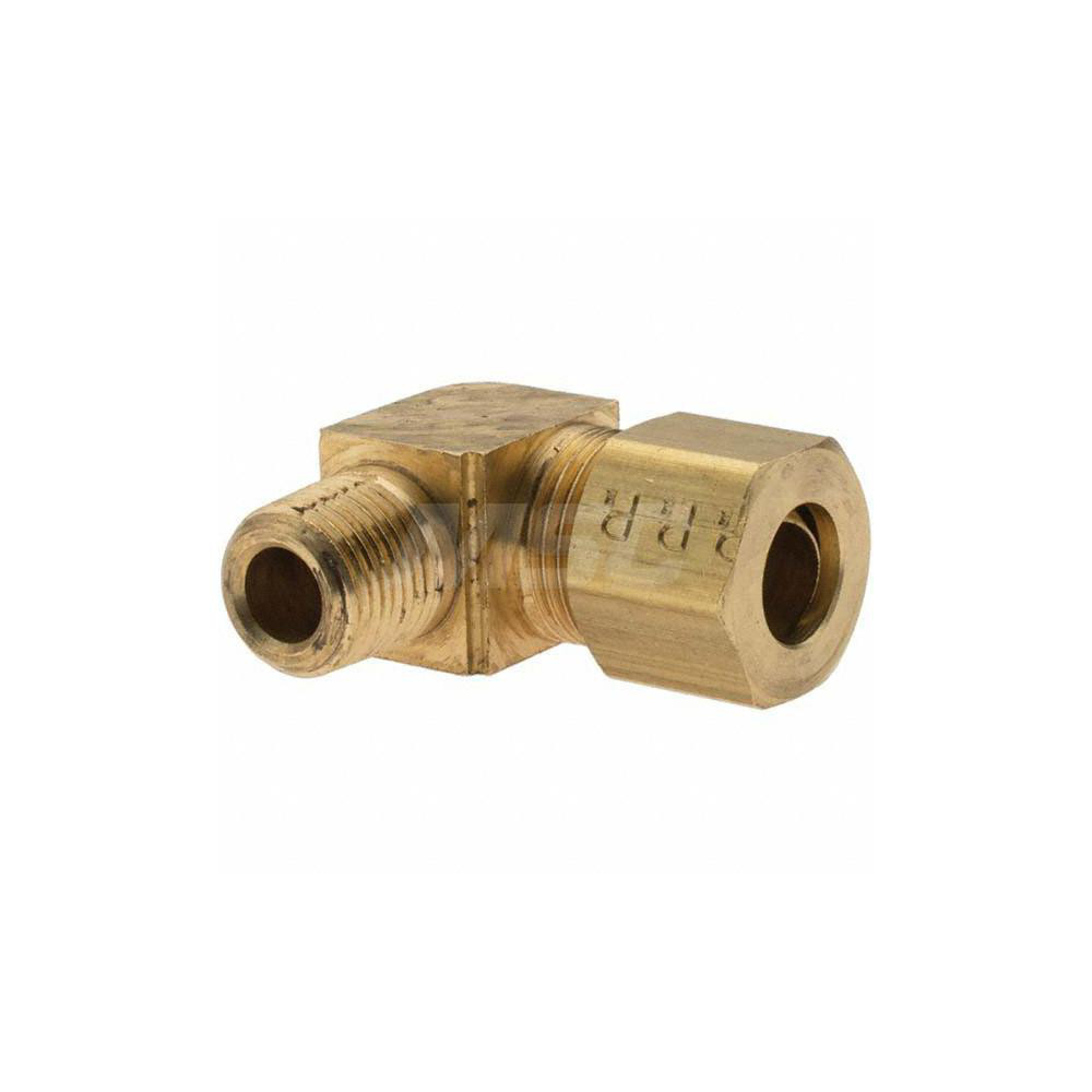 Parker Compression Tube Male Elbow: 1/8-27, 5/16" Tube OD, Tube x Compression - -11065-A
