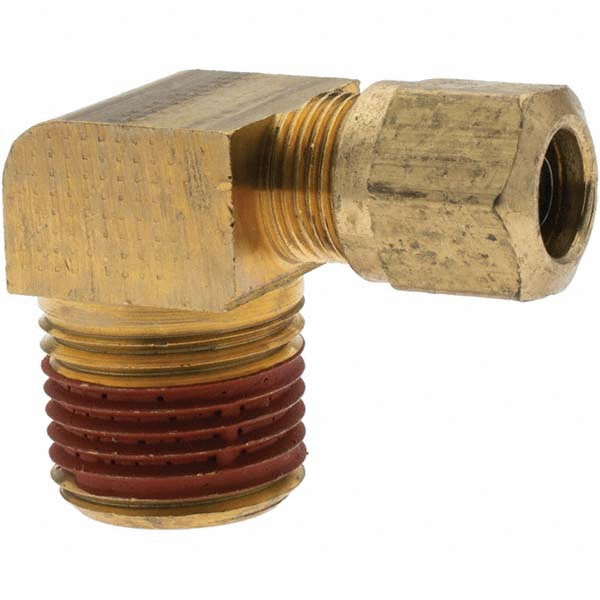 Parker Compression Tube Male Elbow: 1/8-27, 5/16" Tube OD, Tube x Compression - -11065-A