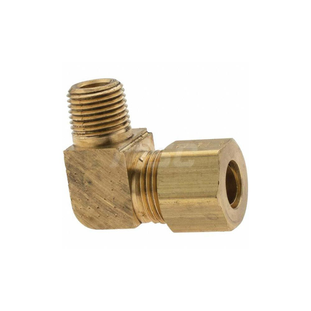 Parker Compression Tube Male Elbow: 1/8-27, 5/16" Tube OD, Tube x Compression - -11065-A