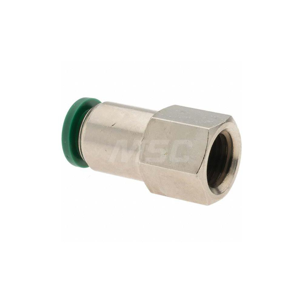 Parker Push-to-Connect Tube x FNPT x Tube x Female Fitting: Connector, NPTF, 3/8" OD - -12501-2