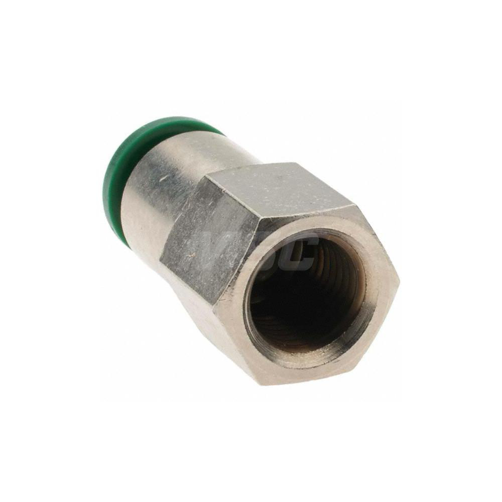 Parker Push-to-Connect Tube x FNPT x Tube x Female Fitting: Connector, NPTF, 3/8" OD - -12501-2
