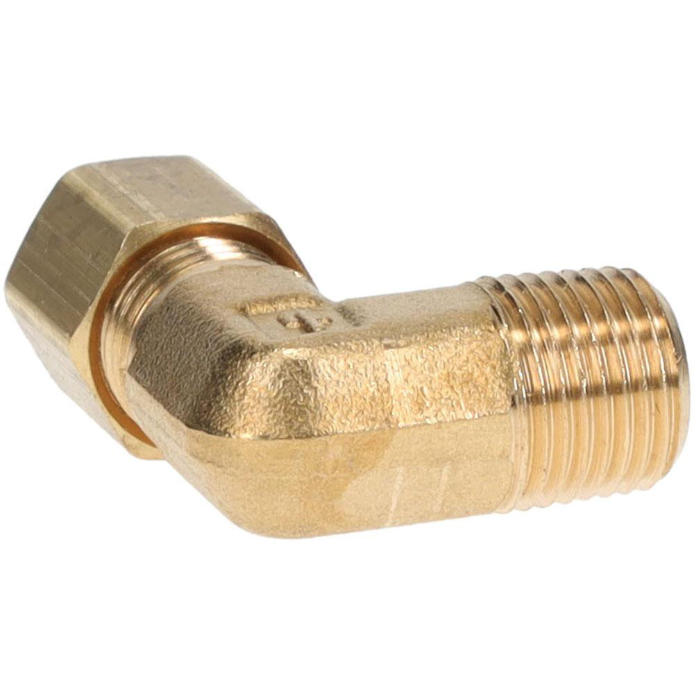 Parker Compression Tube Male Elbow: 1/8-27, 3/16" Tube OD, Compression x MNPTF - 169C-3-2