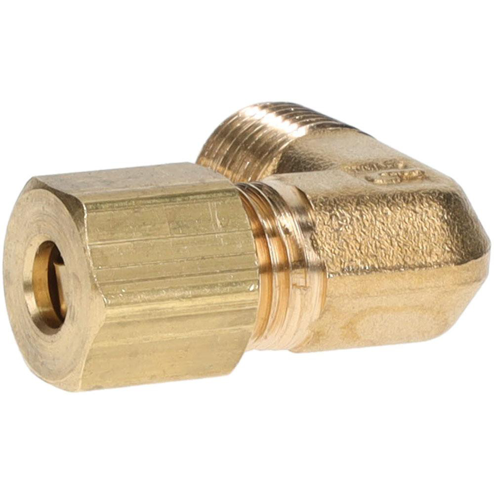 Parker Compression Tube Male Elbow: 1/8-27, 3/16" Tube OD, Compression x MNPTF - 169C-3-2