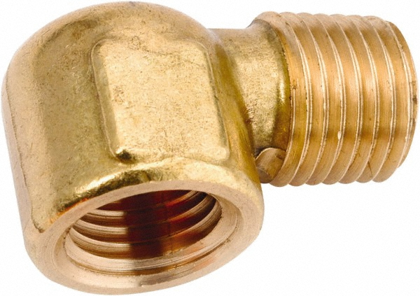 ANDERSON METALS Brass Pipe Street Tee: 1/8" Fitting, Flanged, NPT, Lead Free - 756227-02