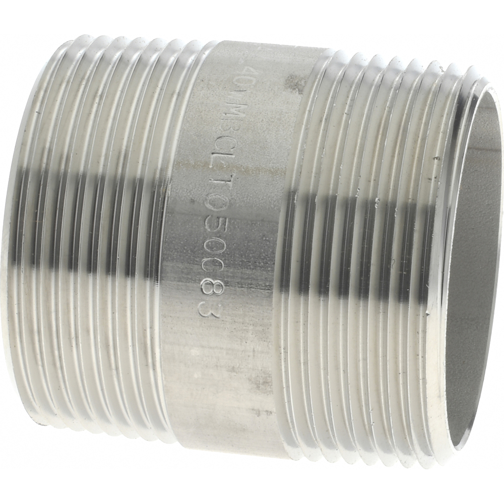 Value Collection Stainless Steel Pipe Nipple: 1-1/2" Pipe, Grade 304 & 304L - 4BN11/2*5