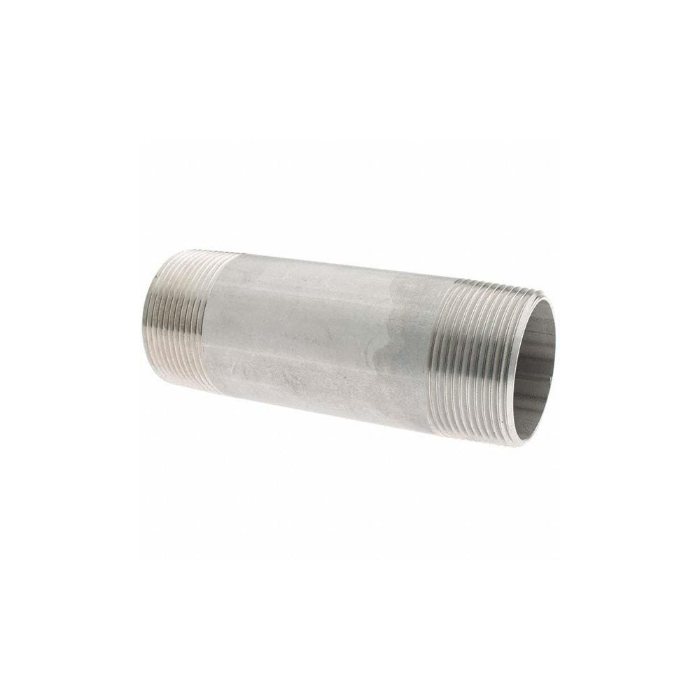 Value Collection Stainless Steel Pipe Nipple: 1-1/2" Pipe, Grade 304 & 304L - 4BN11/2*5