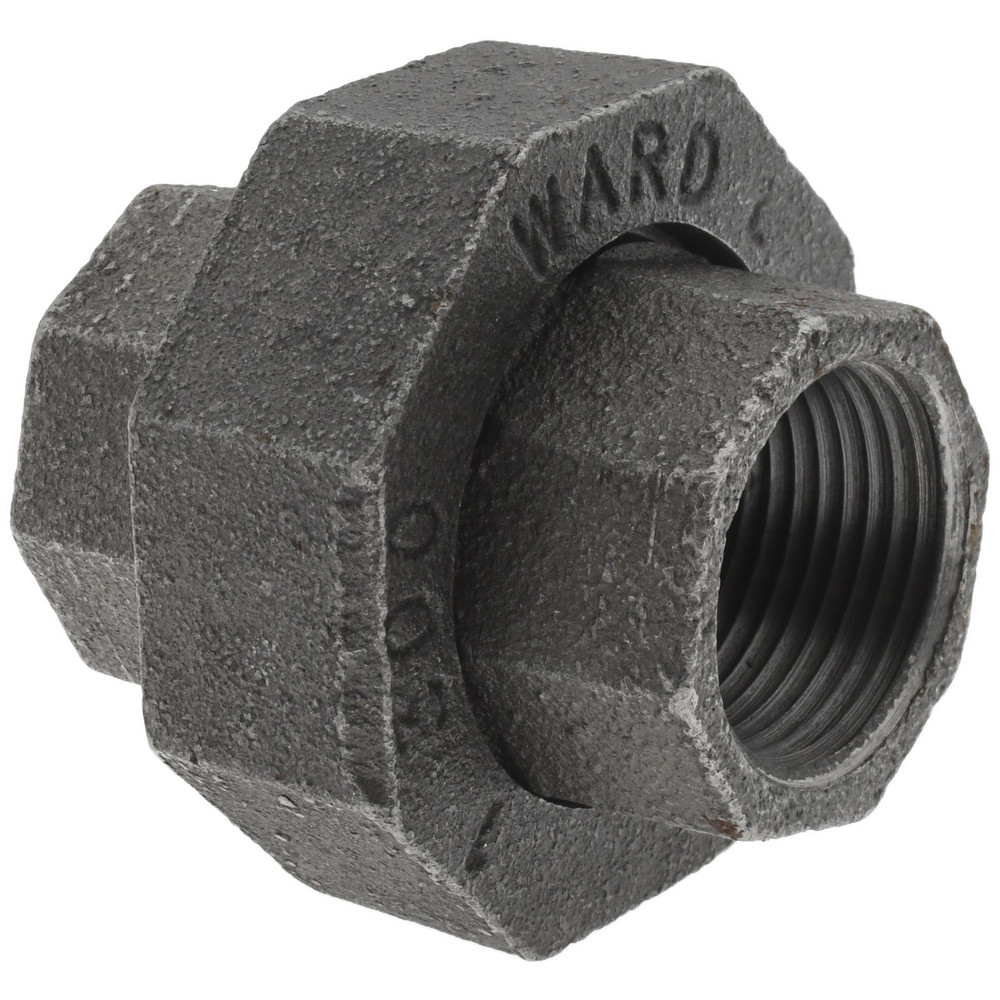 Anvil Black Pipe Fittings: Union, 1", Threaded, Malleable Iron - 0312822703