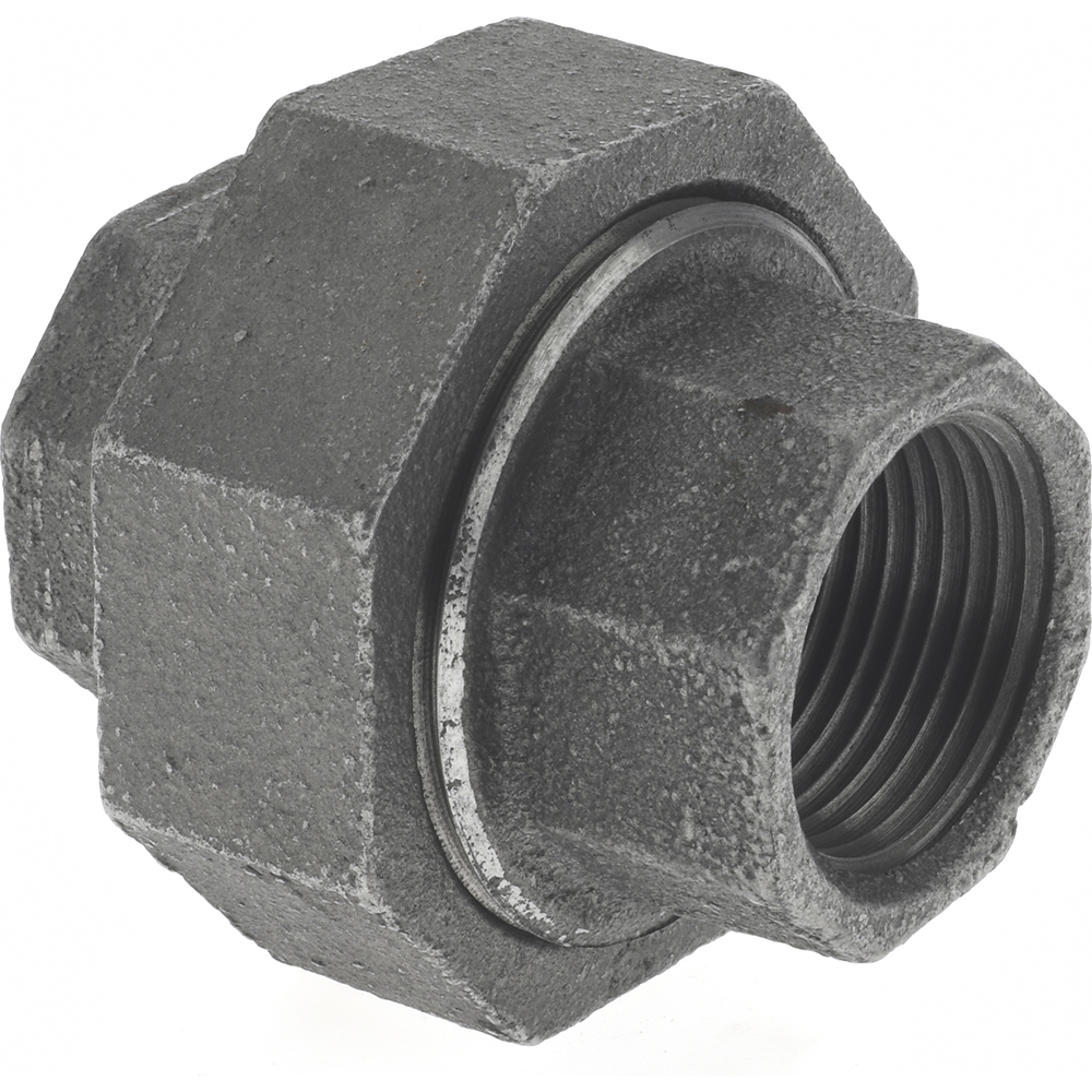 Anvil Black Pipe Fittings: Union, 1", Threaded, Malleable Iron - 0312822703