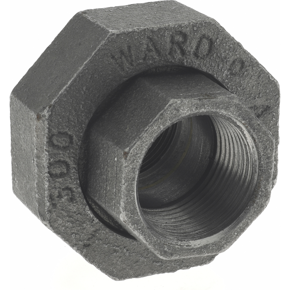 Anvil Black Pipe Fittings: Union, 1", Threaded, Malleable Iron - 0312822703