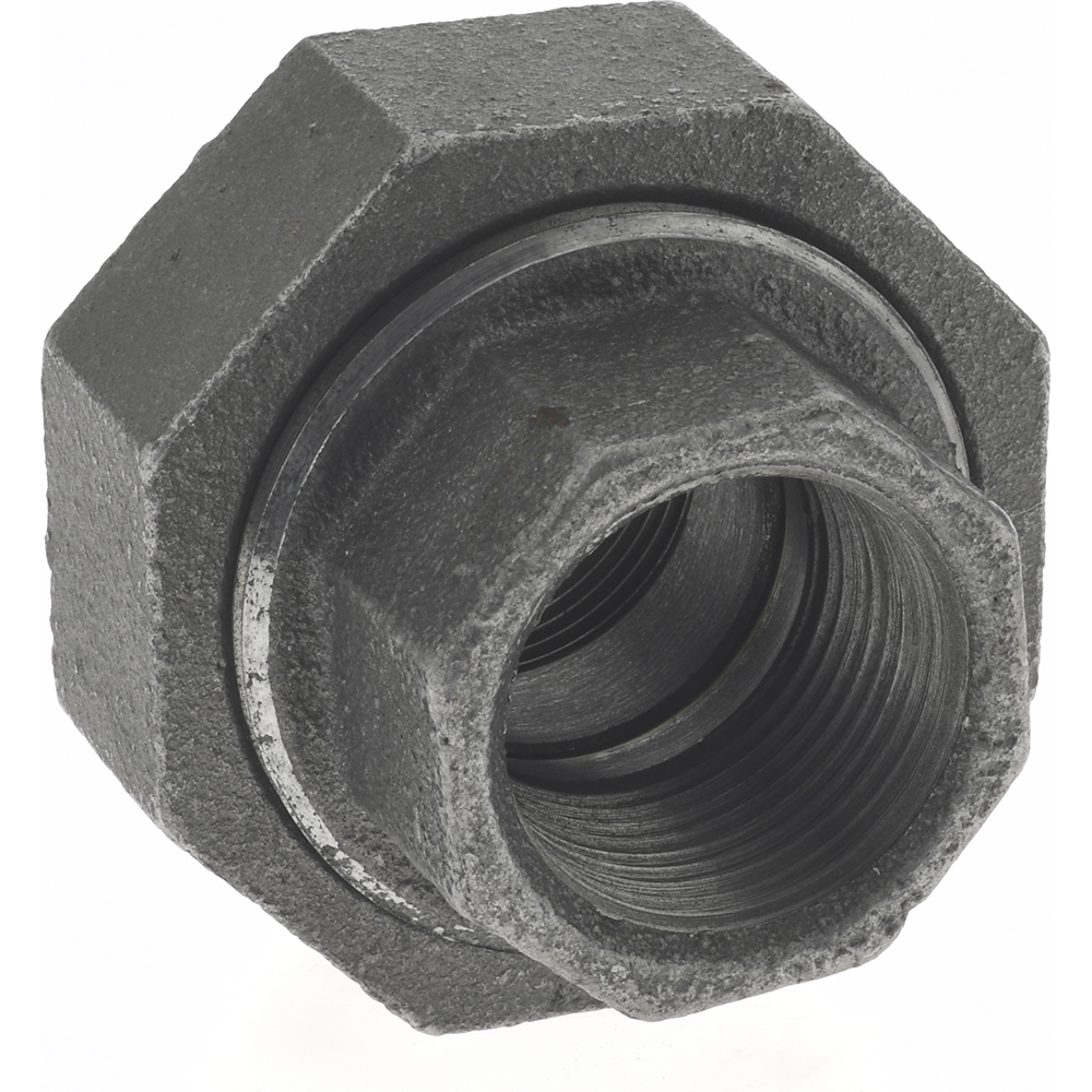 Anvil Black Pipe Fittings: Union, 1", Threaded, Malleable Iron - 0312822703