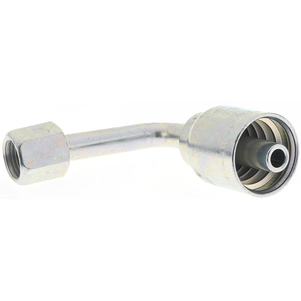Parker Hydraulic Hose 90 ° Elbow: 0.375" ID, 6 mm, 3/4-16 - KP81376
