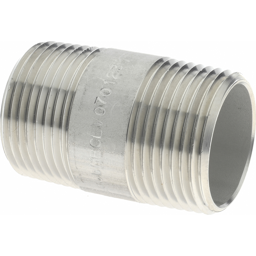 Merit Brass Stainless Steel Pipe Nipple: 1" Pipe, Grade 316 & 316L - 6016-500