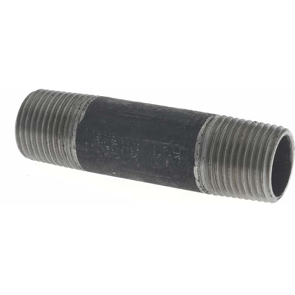 Value Collection Black Pipe Nipple: 1/2" Dia x 3-1/2" Long, Schedule 40 - NB04035
