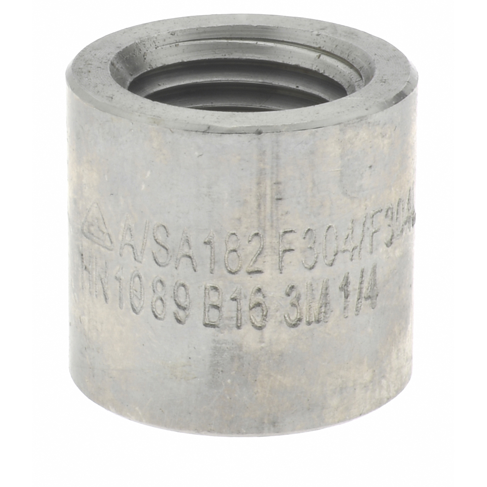Merit Brass Pipe Half Coupling: 1", 304 & 304L Stainless Steel - 3411HD-16
