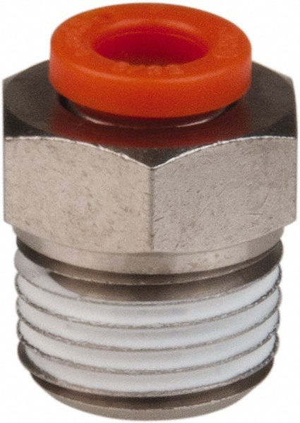 SMC PNEUMATICS Push-to-Connect Push-to-Connect Fitting: Connector, NPT, 1/4" OD - KQ2H07-33NS