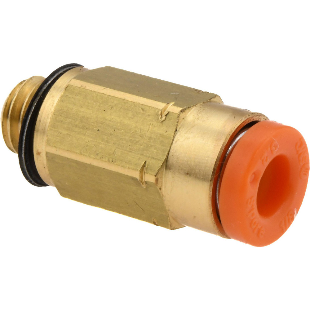 SMC PNEUMATICS Push-to-Connect Push-to-Connect Fitting: Connector, NPT, 1/4" OD - KQ2H07-33NS