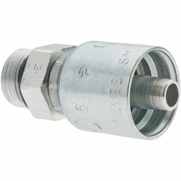 Parker Hydraulic Hose Male Rigid Fitting: 0.5" ID, 8 mm, 1/2" - 10543-8-8