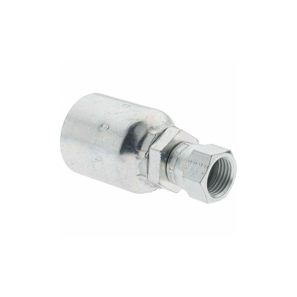 Parker Hydraulic Hose Straight Female JIC 37 ° Swivel Fitting: 0.5" ID, 8 mm, 9/16-18 - 10643-6-8