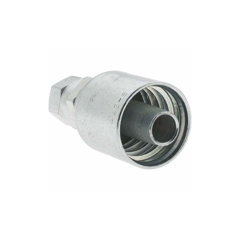 Parker Hydraulic Hose Straight Female JIC 37 ° Swivel Fitting: 0.5" ID, 8 mm, 9/16-18 - 10643-6-8