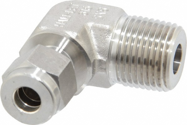 Ham-Let Compression Tube Connector: 1/4" Tube OD, Compression x MNPT - 3001997