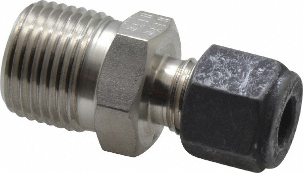Ham-Let Compression Tube Connector: 1/4" Tube OD, Compression x MNPT - 3001997