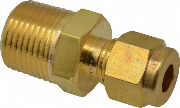 Ham-Let Compression Tube Connector: 1/4" Tube OD, Compression x MNPT - 3001997