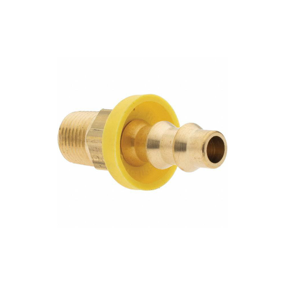 Parker Barbed Push-On Hose Male Connector: 1/8-27 MNPTF, Brass, 1/4" Barb - PP-00017