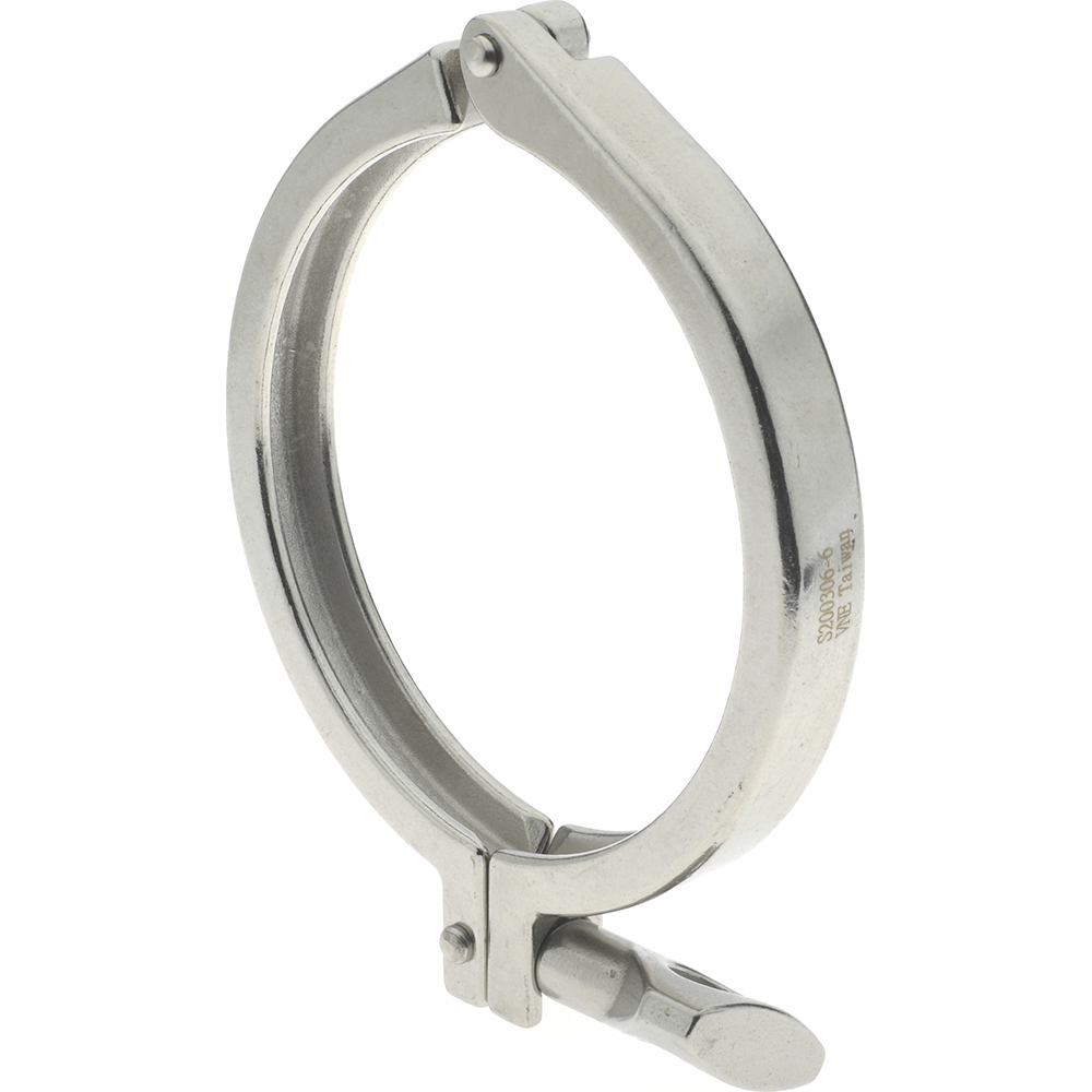 VNE Sanitary Stainless Steel Pipe Clamp with Holed Wing Nut: 2", Clamp Connection - 13MHHM2.0-H