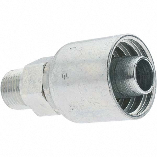 Parker Hydraulic Hose Male Rigid Fitting: 0.75" ID, 12 mm, 3/4-14, 7,500 psi - 10143-12-12