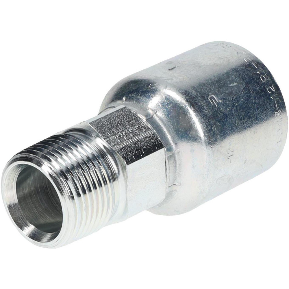 Parker Hydraulic Hose Male Rigid Fitting: 0.75" ID, 12 mm, 3/4-14, 7,500 psi - 10143-12-12
