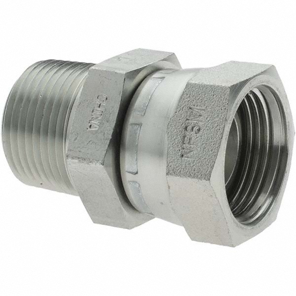 Parker Hydraulic Hose Male Rigid Fitting: 0.75" ID, 12 mm, 3/4-14, 7,500 psi - 10143-12-12