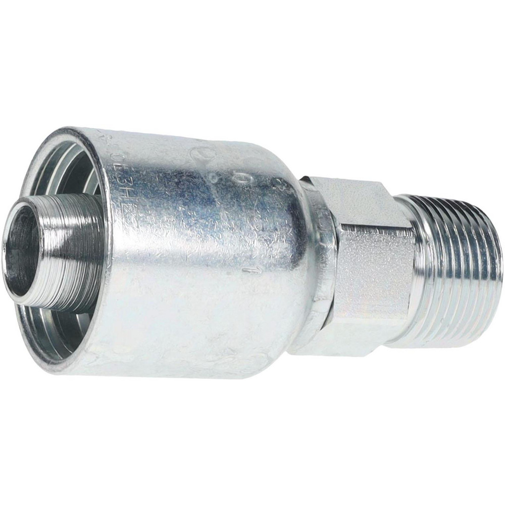 Parker Hydraulic Hose Male Rigid Fitting: 0.75" ID, 12 mm, 3/4-14, 7,500 psi - 10143-12-12