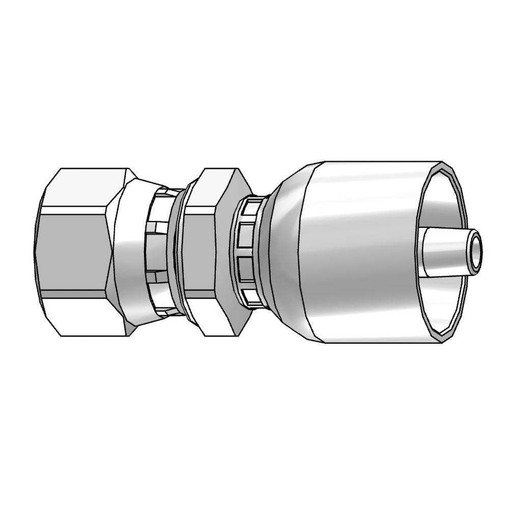 Parker Hydraulic Hose Female BSP Swivel Fitting: 0.375" ID, 6 mm, 3/8-19 - KP84354