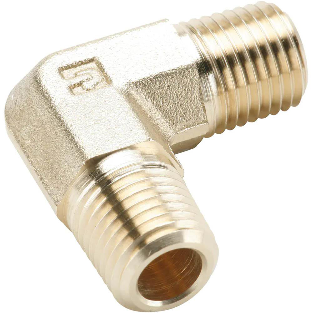 Parker Industrial Pipe 90 ° Male Elbow: 3/8" Male Thread, MNPTF - 1204P-6