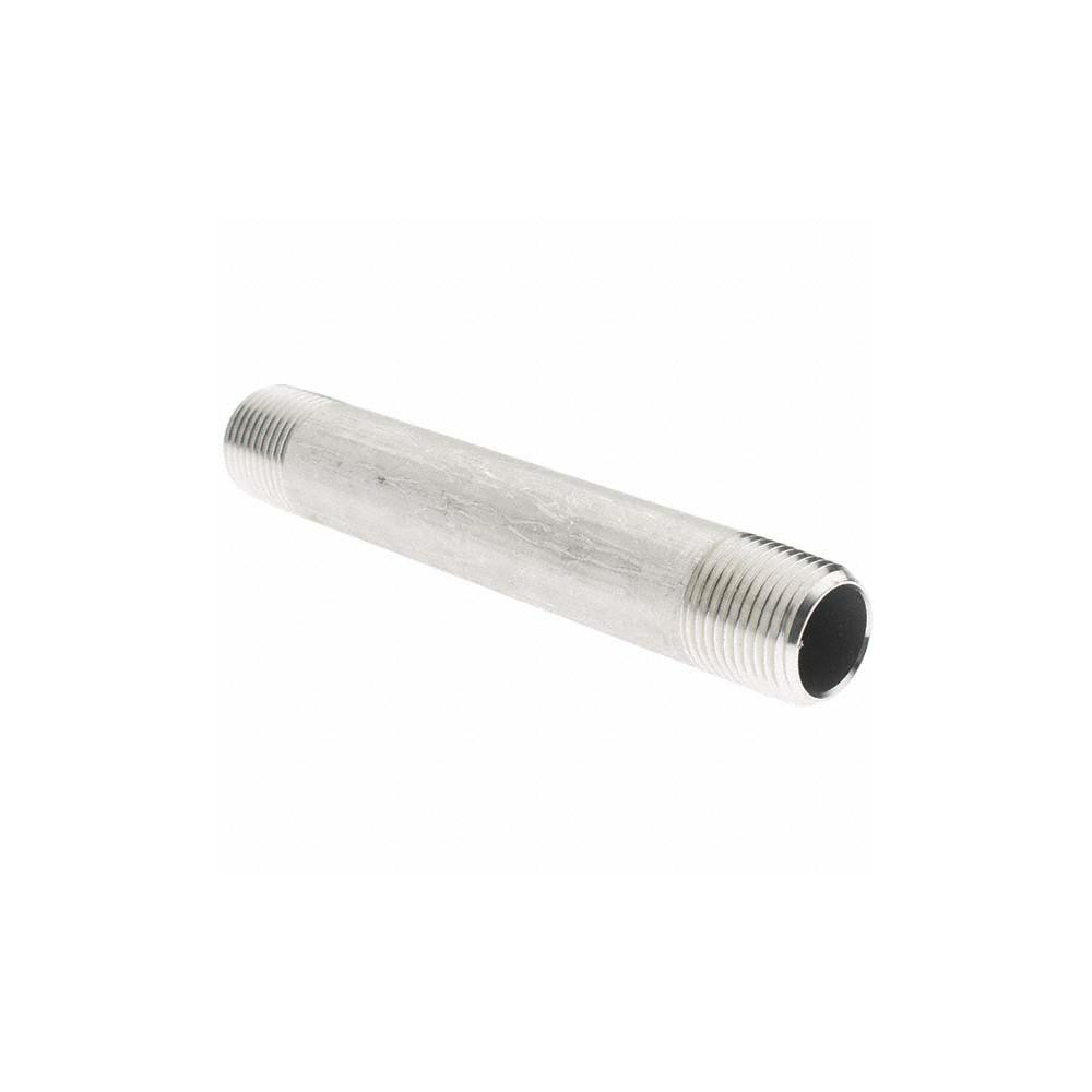 Value Collection Stainless Steel Pipe Nipple: 3/8" Pipe, Grade 304 & 304L - 4BN3/8*4