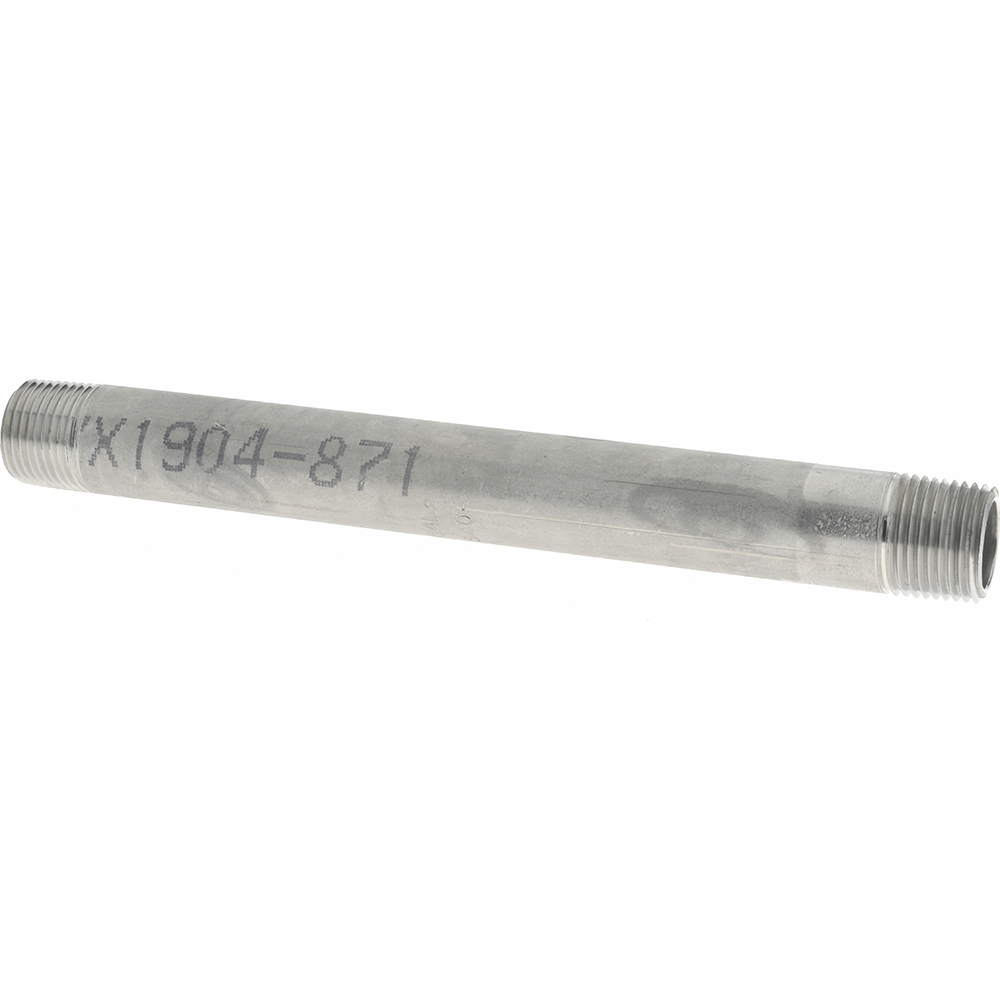 Value Collection Stainless Steel Pipe Nipple: 3/8" Pipe, Grade 304 & 304L - 4BN3/8*4