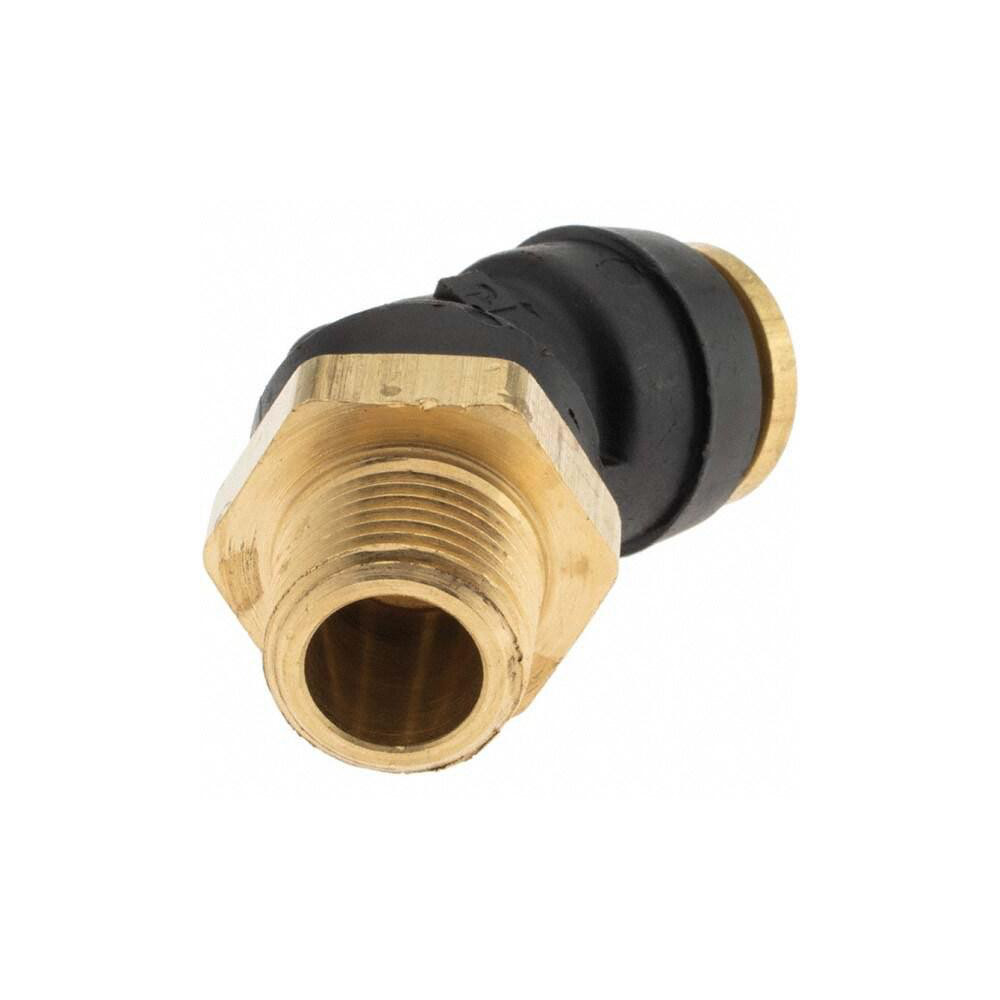 Parker Push-to-Connect Tube x MNPT x Tube x Male Fitting: 45 deg Swivel Elbow, 1/2" OD - PF-00085
