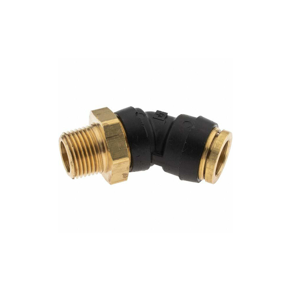 Parker Push-to-Connect Tube x MNPT x Tube x Male Fitting: 45 deg Swivel Elbow, 1/2" OD - PF-00085