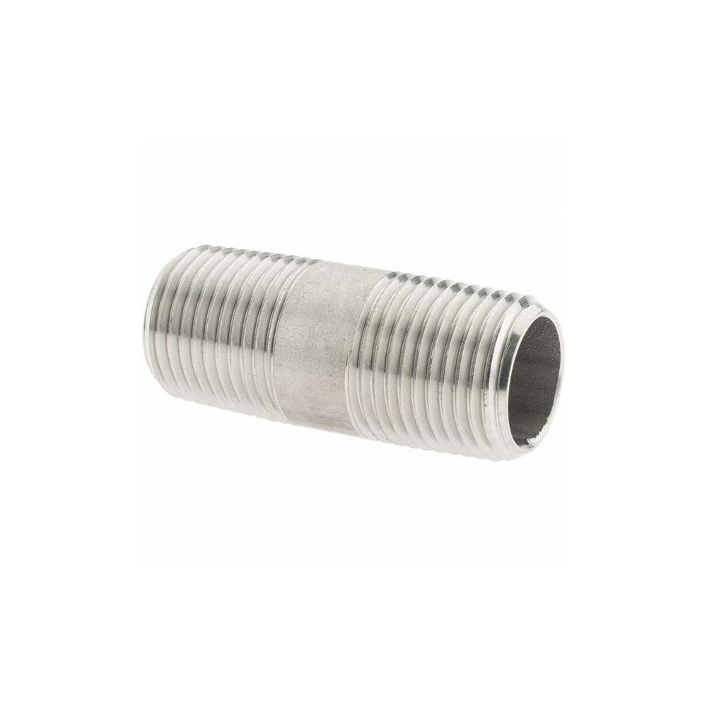 Value Collection Stainless Steel Pipe Nipple: 1/2" Pipe, Grade 316 & 316L - 6BN1/2*2