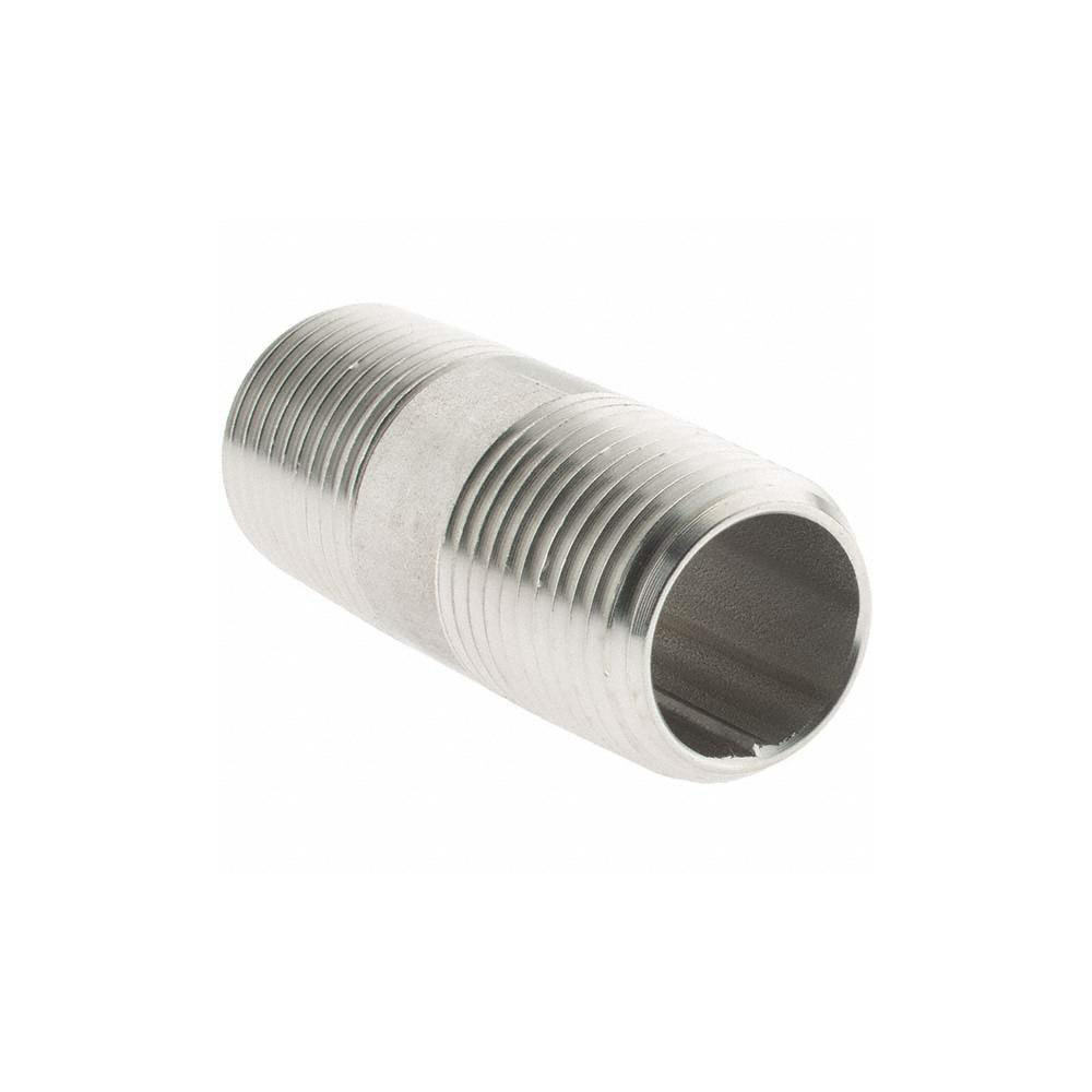 Value Collection Stainless Steel Pipe Nipple: 1/2" Pipe, Grade 316 & 316L - 6BN1/2*2