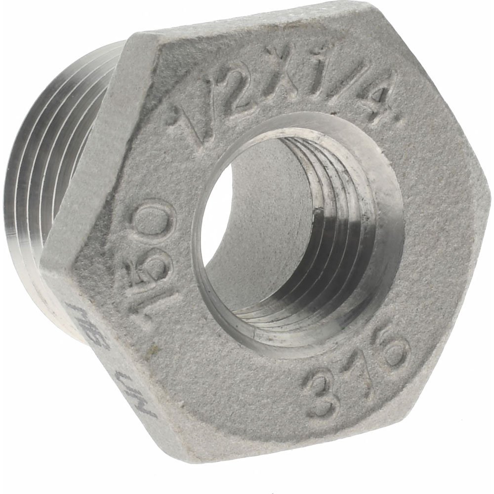 Merit Brass Pipe Bushing: 1/2 x 1/4", 316 Stainless Steel - K614-0804