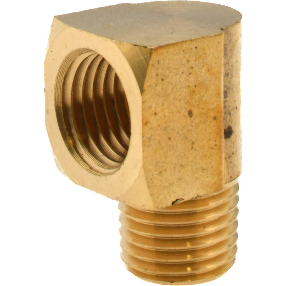 CerroBrass Industrial Pipe 90 ° Street Elbow: 1/4" Female Thread, 1/4" Male Thread, MNPT x FNPT - 28157