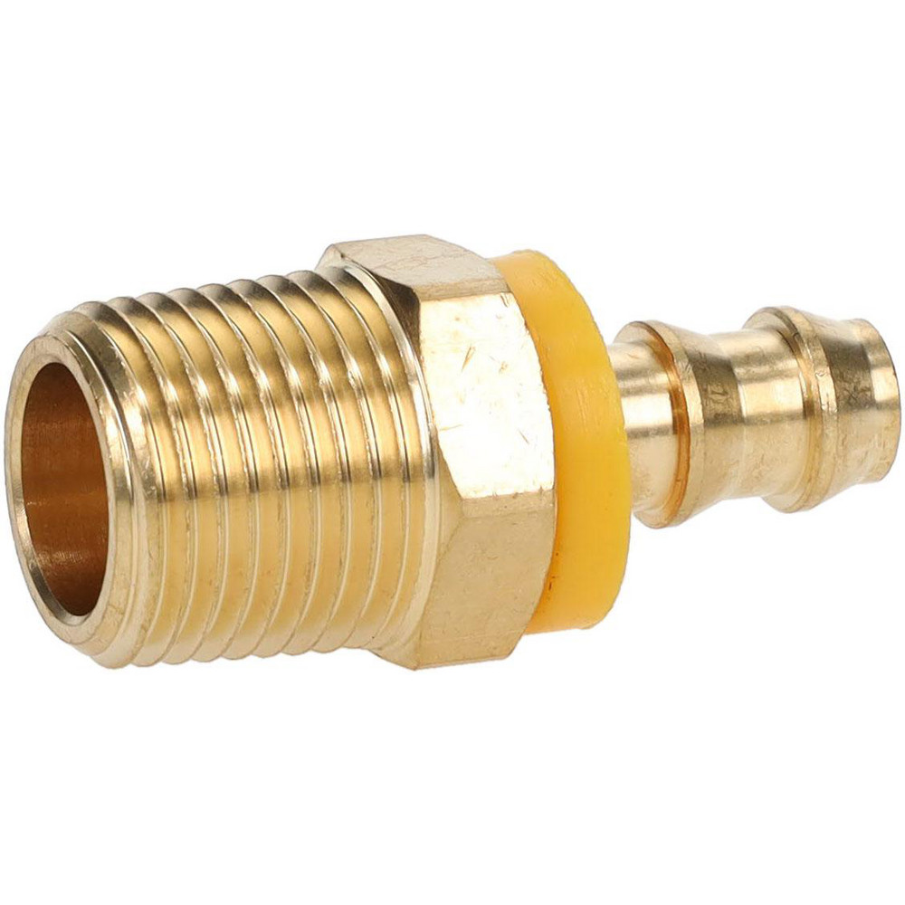 Value Collection Barbed Push-On Hose Male Connector: 1/2" NPTF, Brass - 2750002430