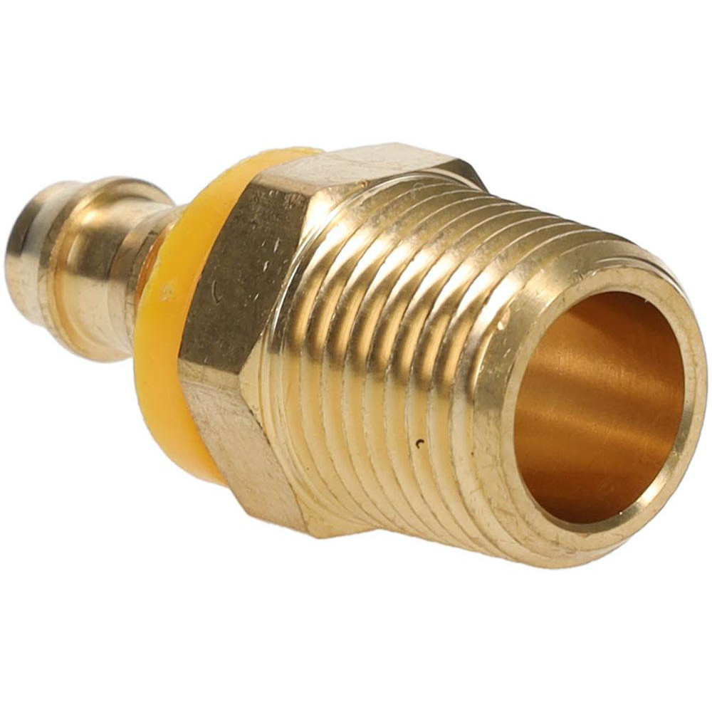 Value Collection Barbed Push-On Hose Male Connector: 1/2" NPTF, Brass - 2750002430