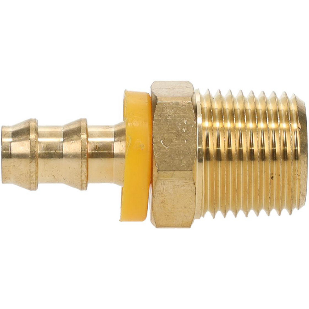 Value Collection Barbed Push-On Hose Male Connector: 1/2" NPTF, Brass - 2750002430